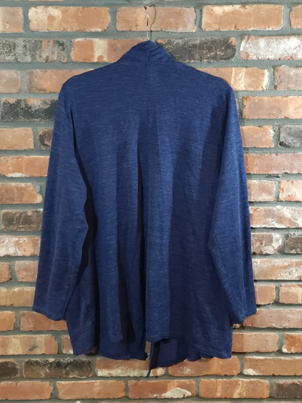 Croft & Barrow Long Sleeve Open-front Marled Knit Blue Cardigan Women's 1X